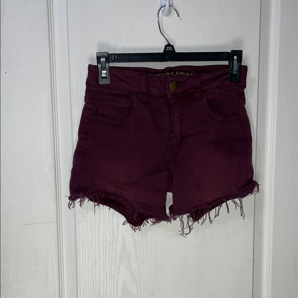 American Eagle Outfitters Purple Jean Shorts Distressed High-Waisted